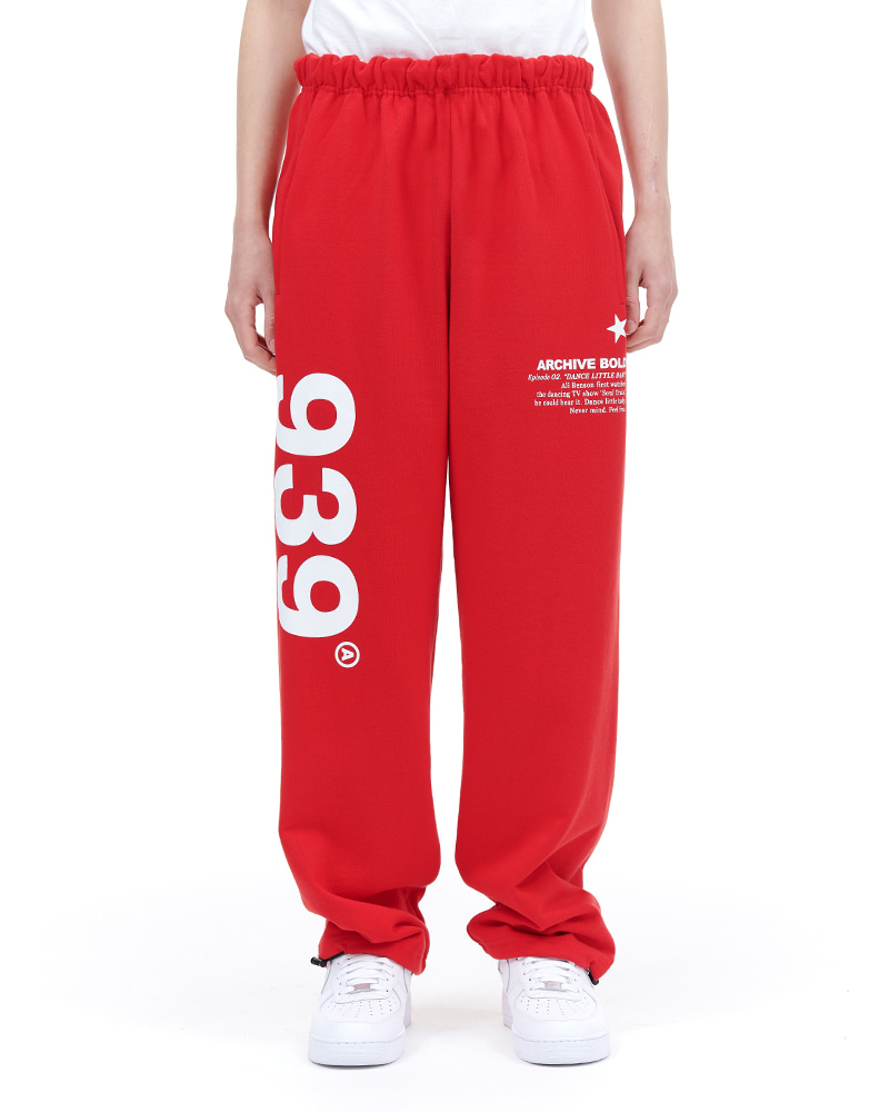 939 LOGO SWEAT PANTS (DEEP RED)(기모)
