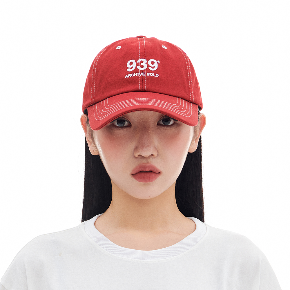 939 STITCHED 6-PANEL CAP (RED)