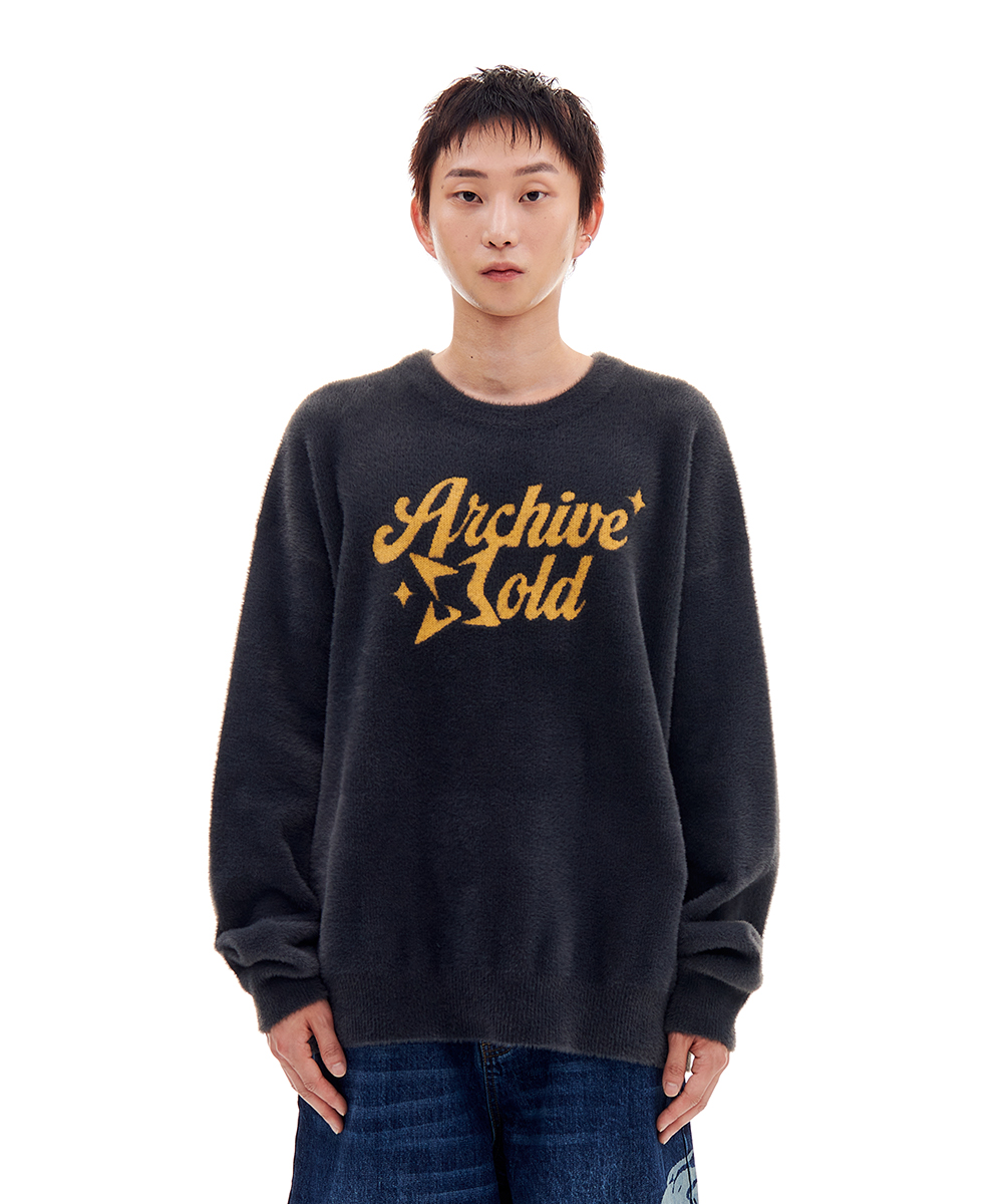HAIRY STAR LOGO KNIT (CHARCOAL)